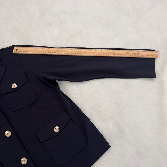 J. Jill Women's Medium Navy Blue Wearever Collection Button-Front Jacket - Picture 8 of 8